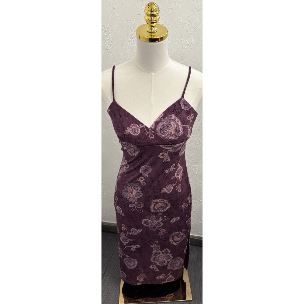 Vintage 90s La Belle Floral Paisley Pattern Midi Dress Size Medium Babydoll
